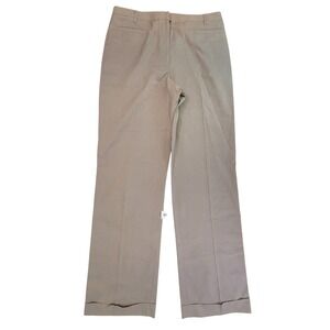 J. Crew Women's Tan Cotton Blend Casual Dress Pants Size 6 Cuffed Wide Leg
